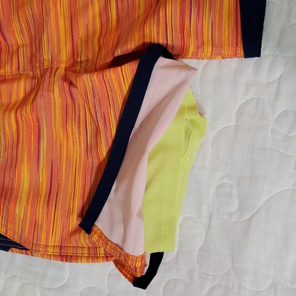 Land's End Boy's Orange Stripe Hydroliner Sport Swim Trunks, Size 8 - Picture 4 of 5